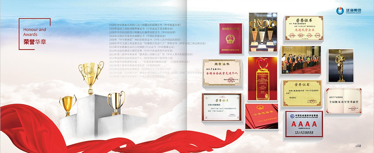 中国泛海控股集团35周年画册设计之荣誉华章页面设计