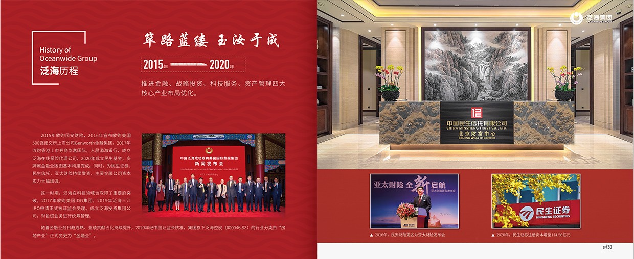 中国泛海控股集团35周年画册设计之泛海历程页面设计