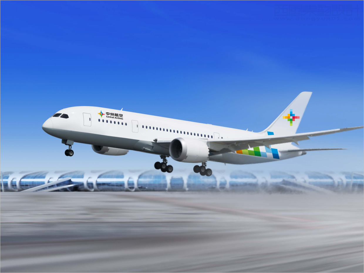 中州航空有限责任公司品牌形象vi升级设计之应用设计之飞机机身喷涂设计